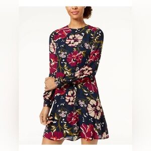 Tommy Hilfiger Floral Print Chiffon A Line Dress 12
